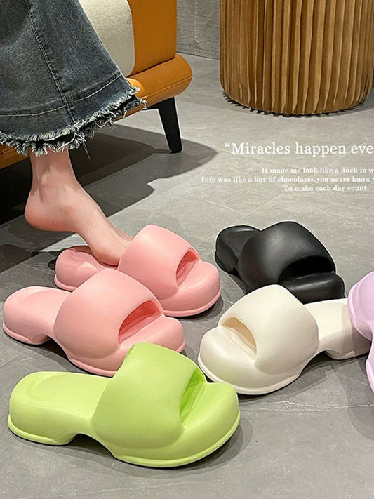 Women's Ins Fashion Outwear Minimalist Thick Sole Indoor Slippers