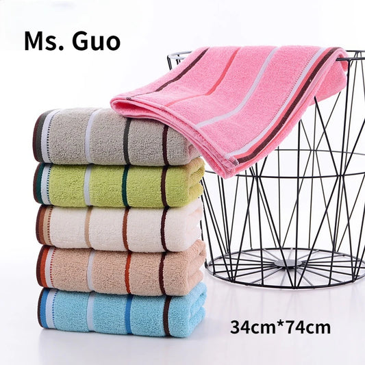 2pcs Cotton Face Towel 34*74cm Adult Soft Terry Absorbent Quick Drying Body Hand Hair Bath Towels Washbasin Facecloth Bathroom